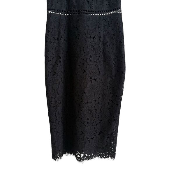 Bardot Splice Panel Lace Cutout Midi Dress Black Size 4 - Picture 7 of 9